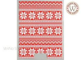 3D Red Knit Sweater Pattern Adhesive Nail Art Sticker - 1 pc (TS-953)