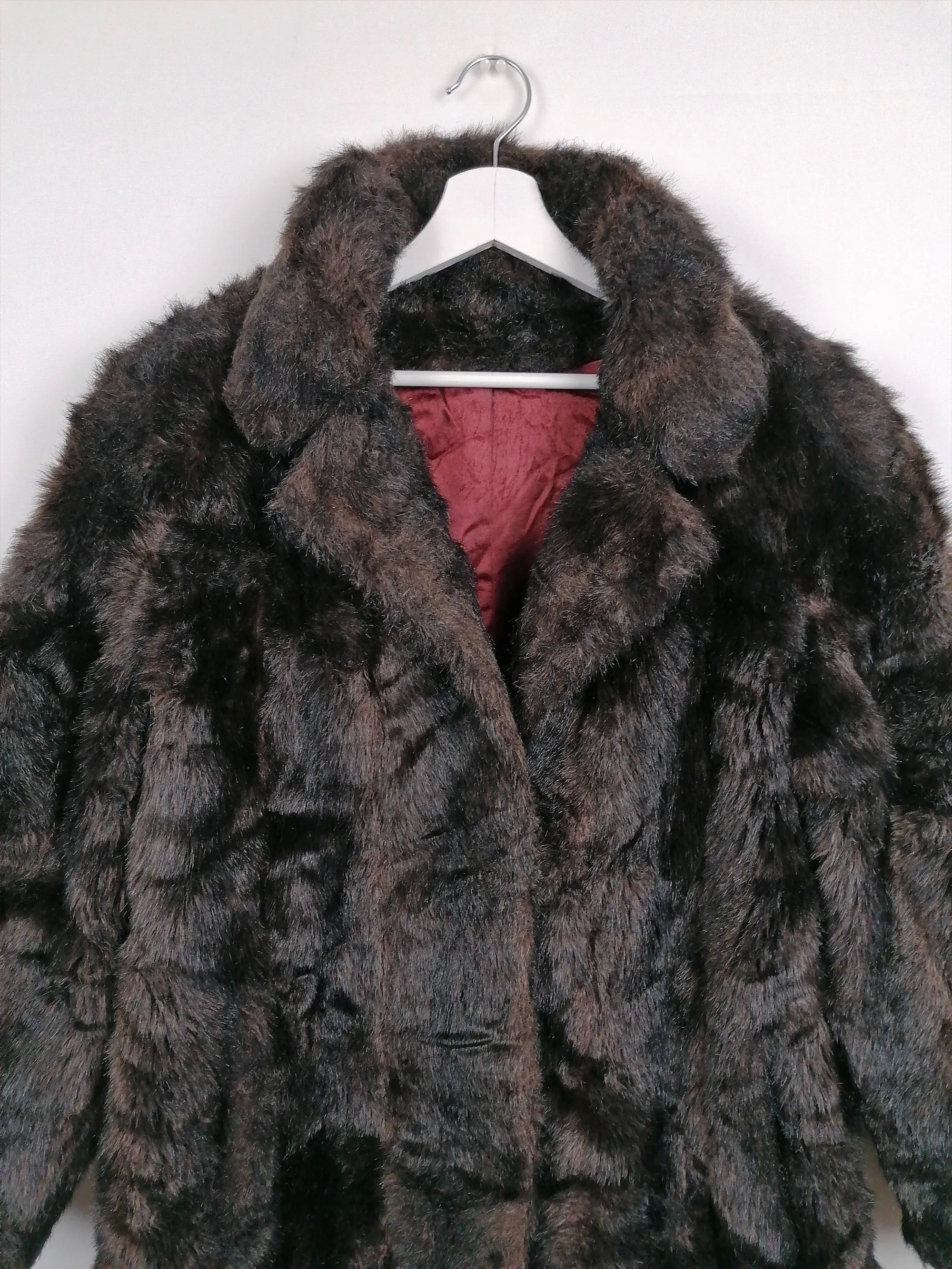 80's Faux Fur Long Coat Canada - size M / US 10