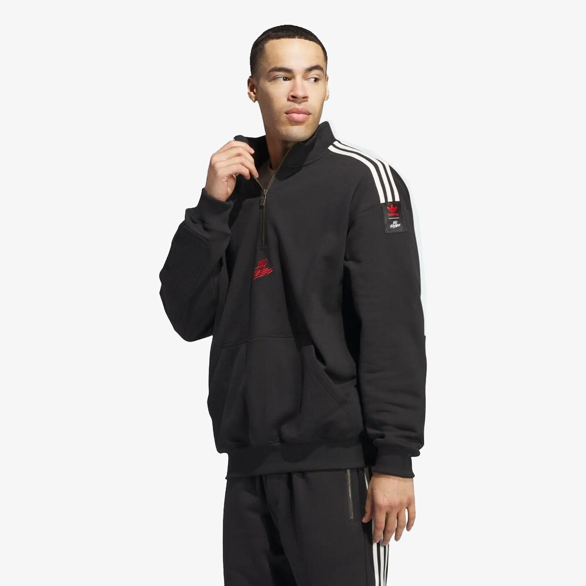 Adidas Originals | 100 THIEVES 1/2 ZIP  { BLACK