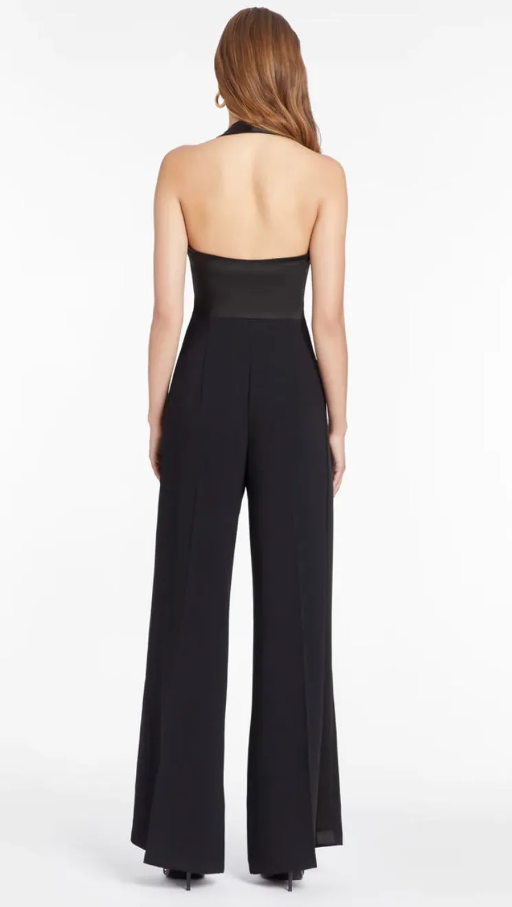 Amanda Uprichard - Isadore Satin Jumpsuit - Black