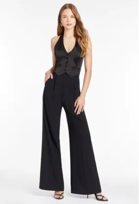 Amanda Uprichard - Isadore Satin Jumpsuit - Black