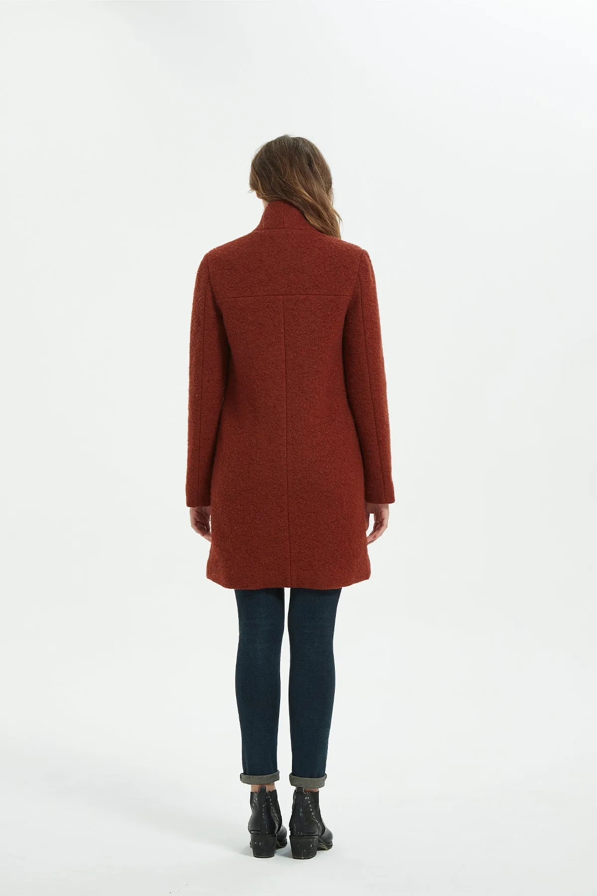 Asymmetrical Mid-Length Wool Coat & Jacket