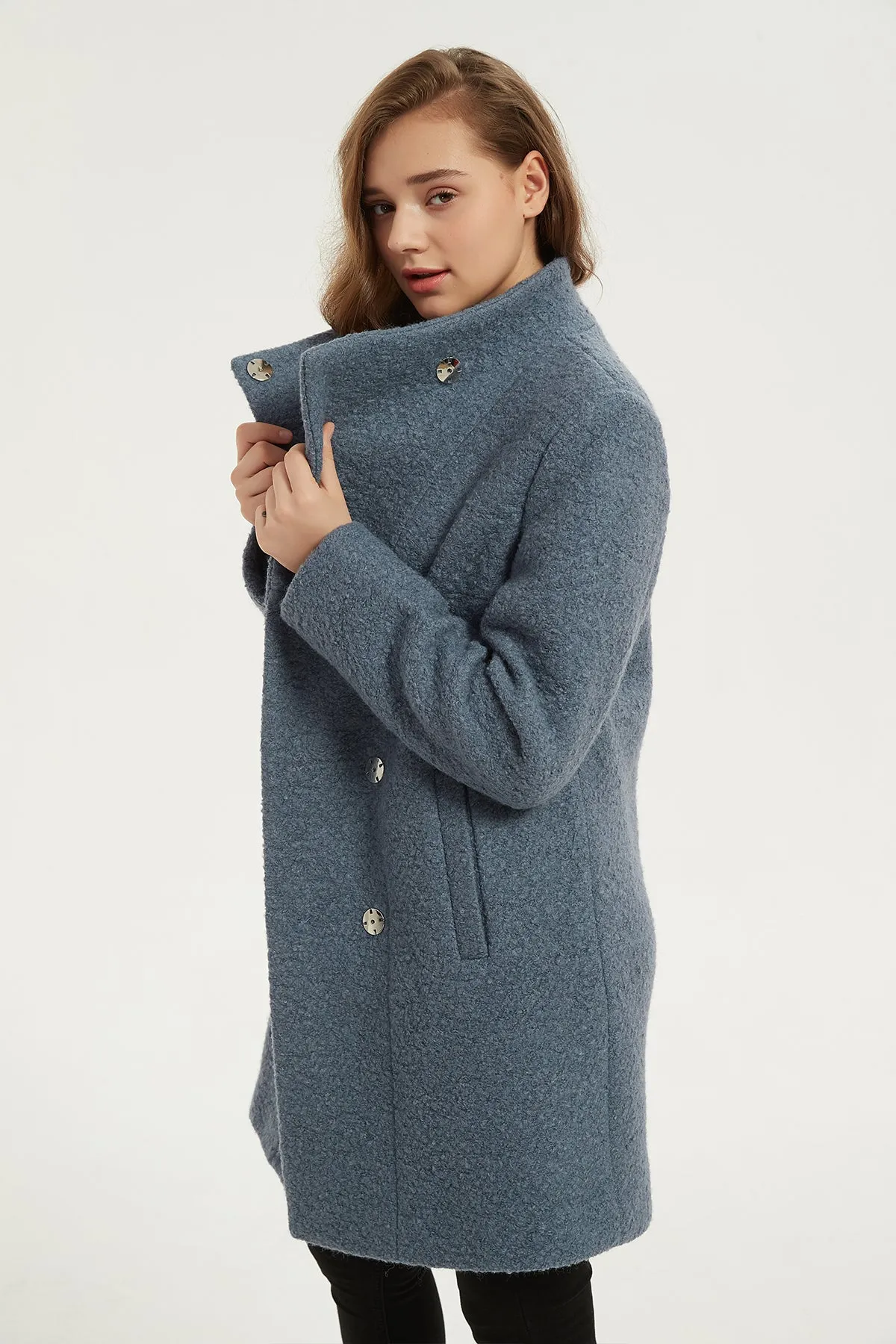 Asymmetrical Mid-Length Wool Coat & Jacket