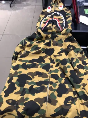 BAPE 1st Camo Shark Full Zip Hoodie Yellow