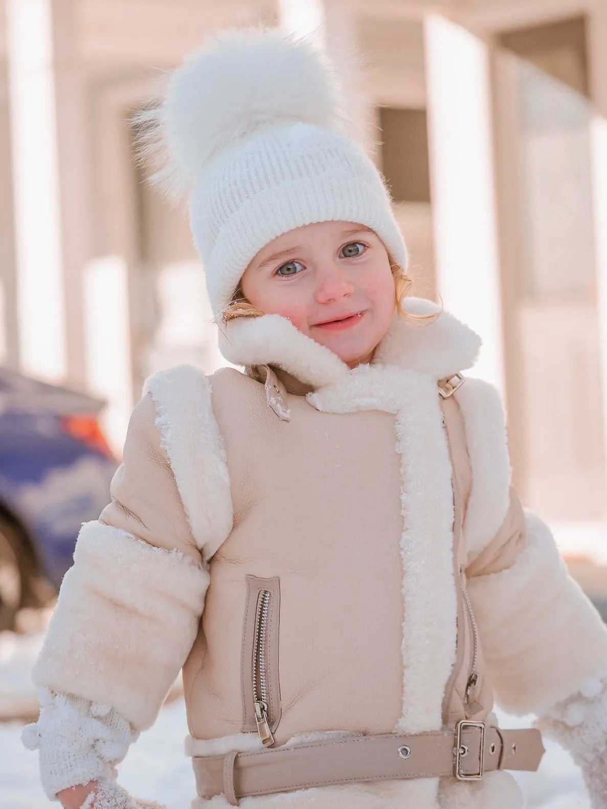 Beige Sheepskin Leather Jacket