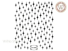 Black Cross Star Adhesive Nail Art Sticker - 1 pc (TH-0998)