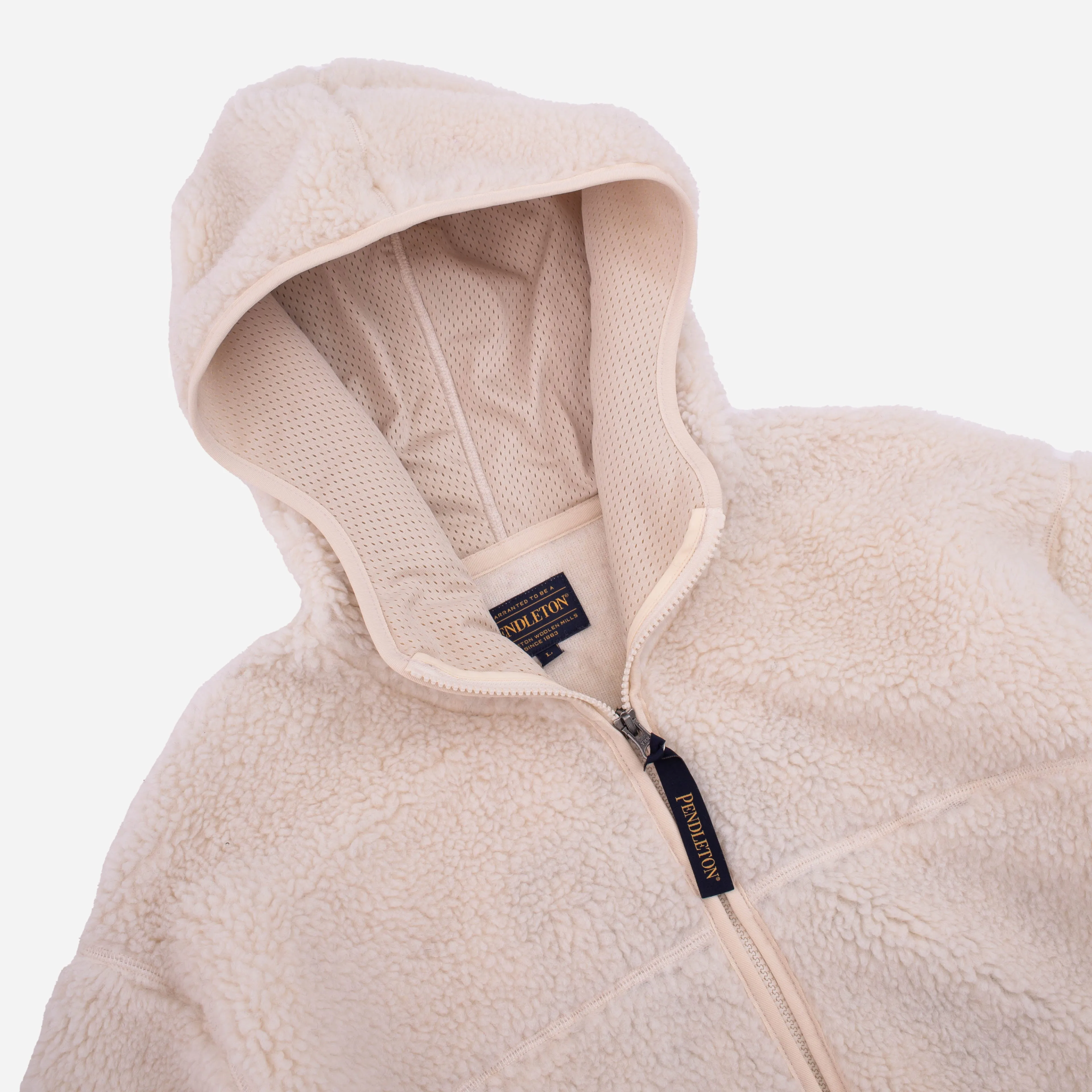 BOA SHERPA FLEECE HOODIE - IVORY HARDING STAR