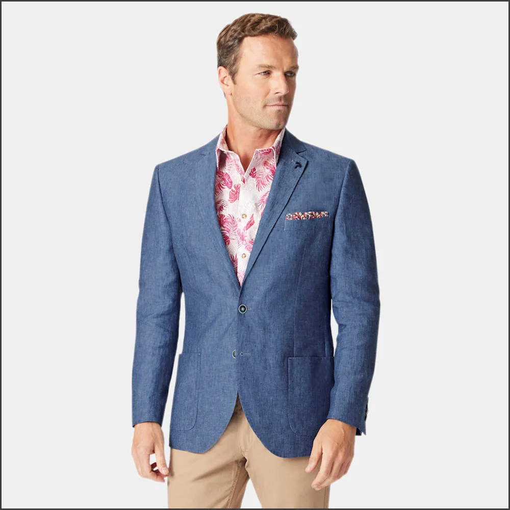 Brook Taverner Leeds Blue Linen Jacket<><>