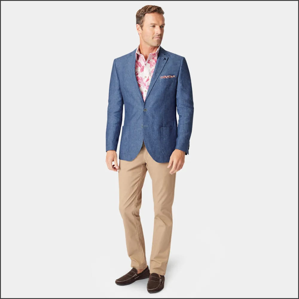 Brook Taverner Leeds Blue Linen Jacket<><>