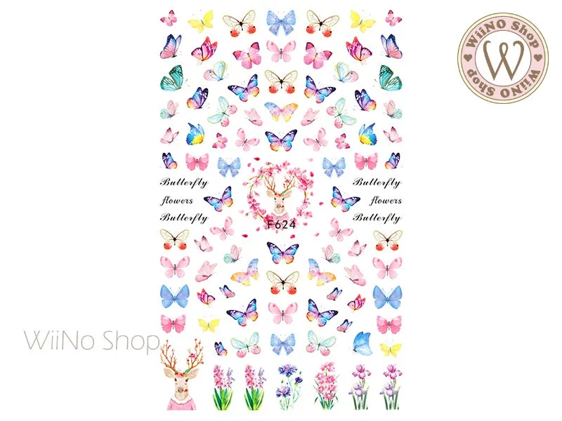 Butterfly Adhesive Nail Art Sticker - 1 pc (F624)