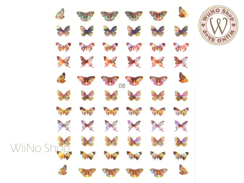 Butterfly Holographic Adhesive Nail Art Sticker - 1 pc (WB08)