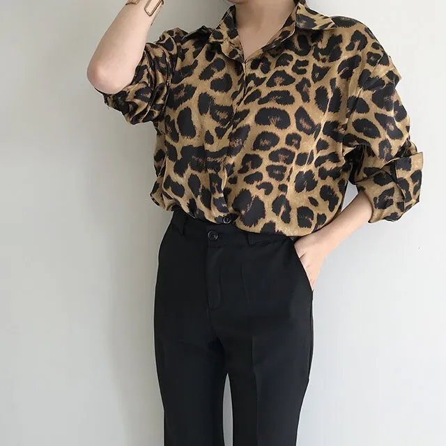 Button-Down Blouse With Leo Pattern