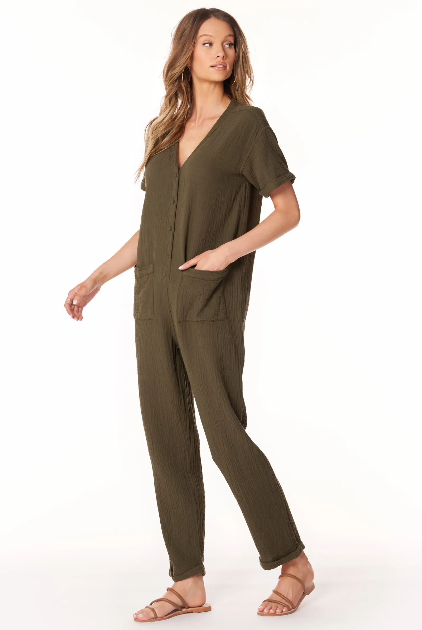 BUTTON UP JUMPSUIT