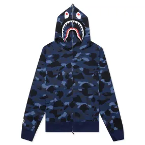 Camo Shark Full Zip Hoodie - Navy