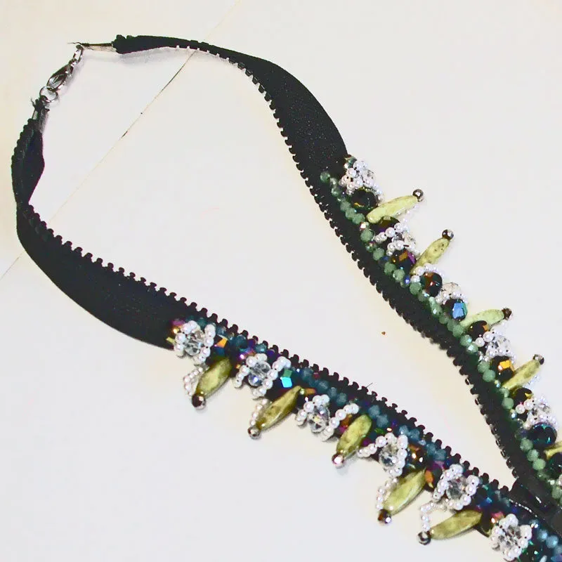 Carmella, Beaded Zipper Necklace