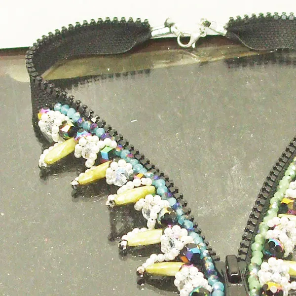 Carmella, Beaded Zipper Necklace