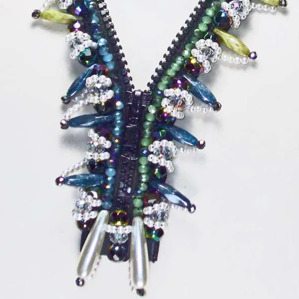 Carmella, Beaded Zipper Necklace