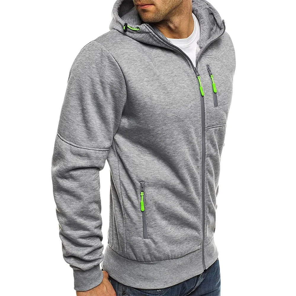 CASUAL THICKEN ZIPPER HOODED JACKET