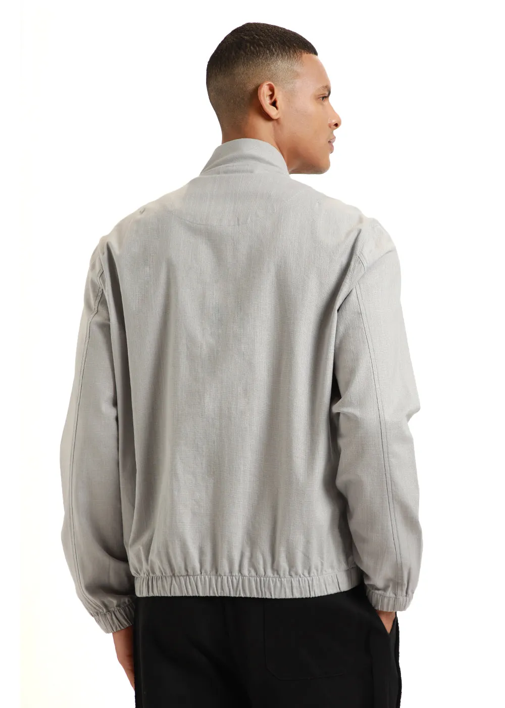 Cloud Bomber Linen Jacket