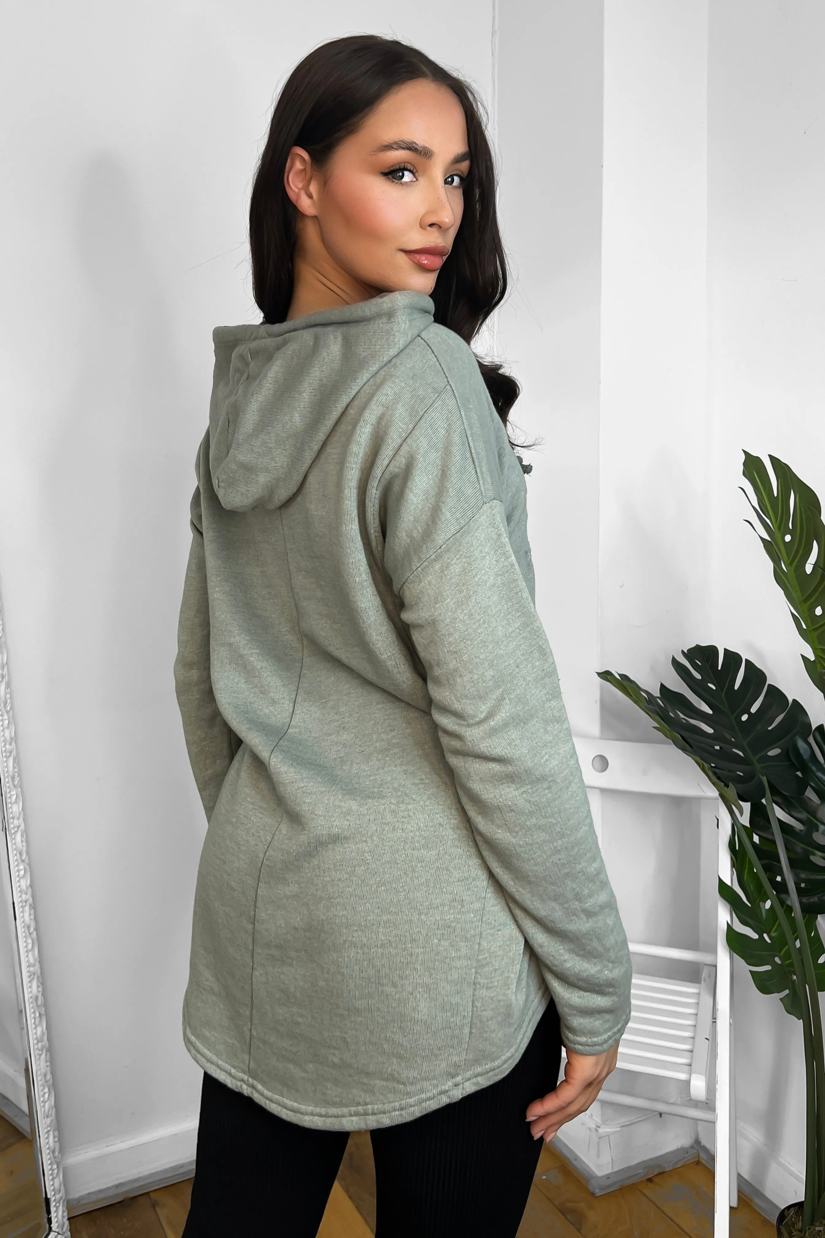 Cotton Blend Embossed Design Hoodie