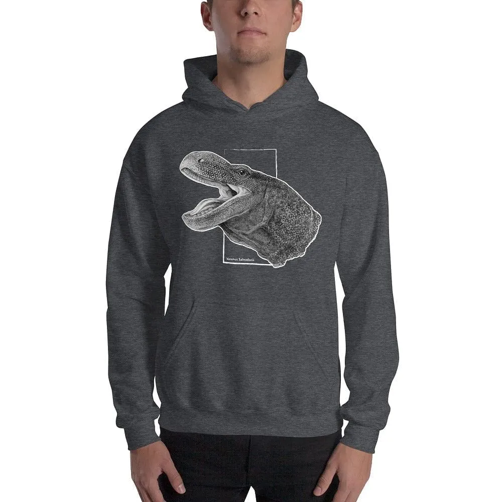 Crocodile Monitor Hoodie, Lizard Reptile Gift Pullover