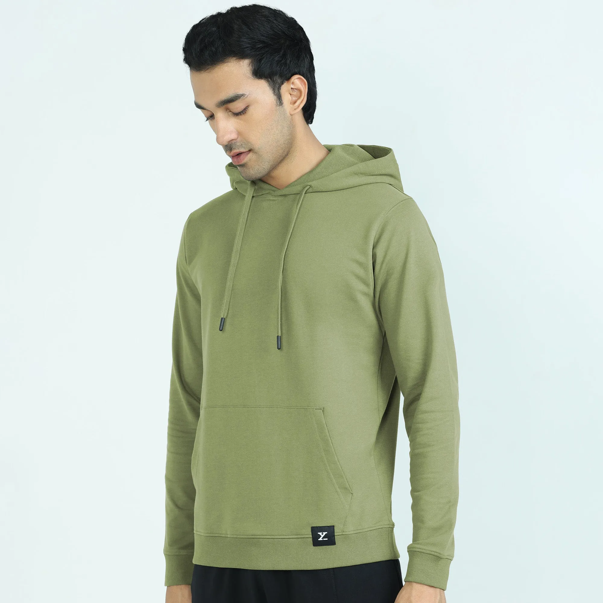 Cruze French Terry Cotton Hoodies Olive Green