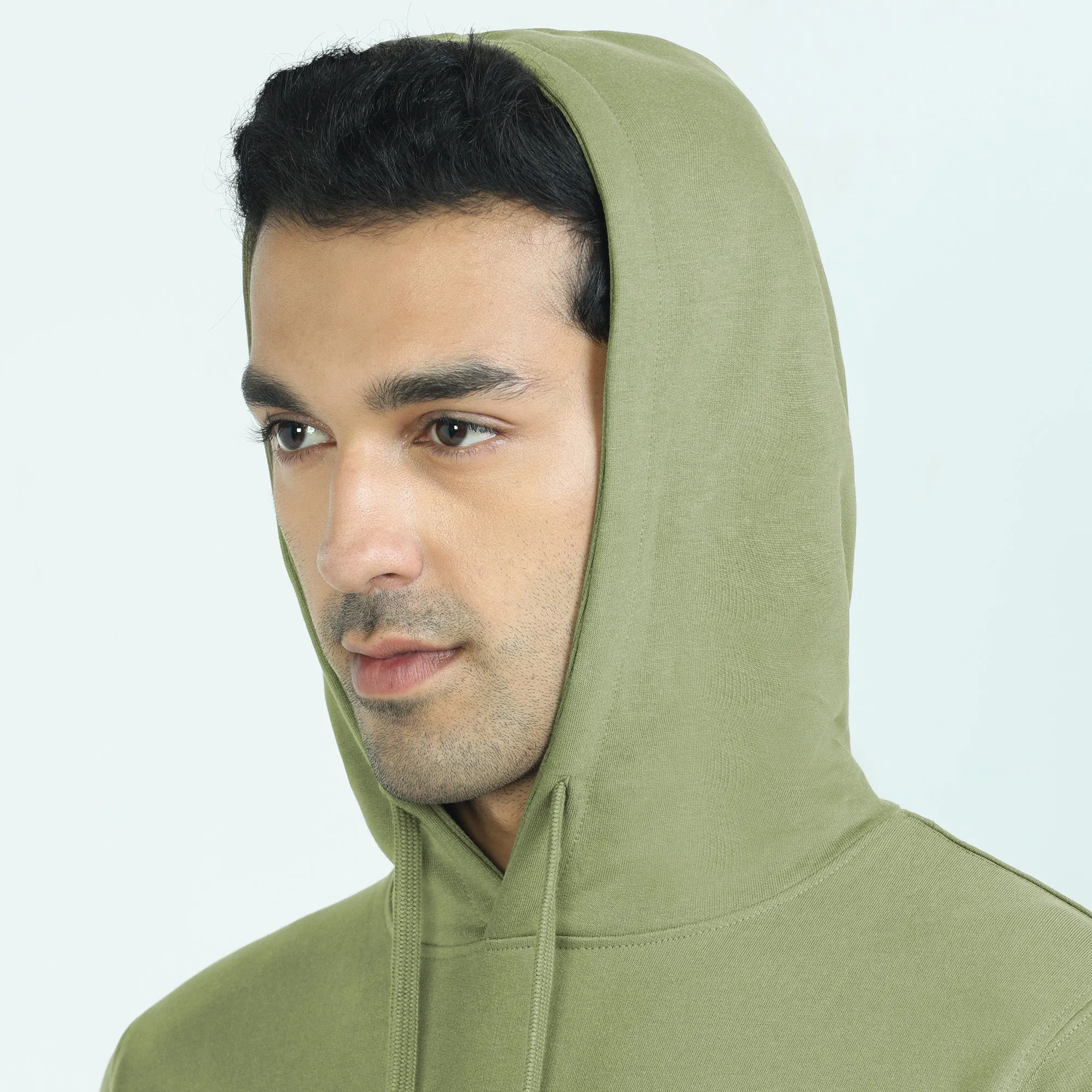 Cruze French Terry Cotton Hoodies Olive Green