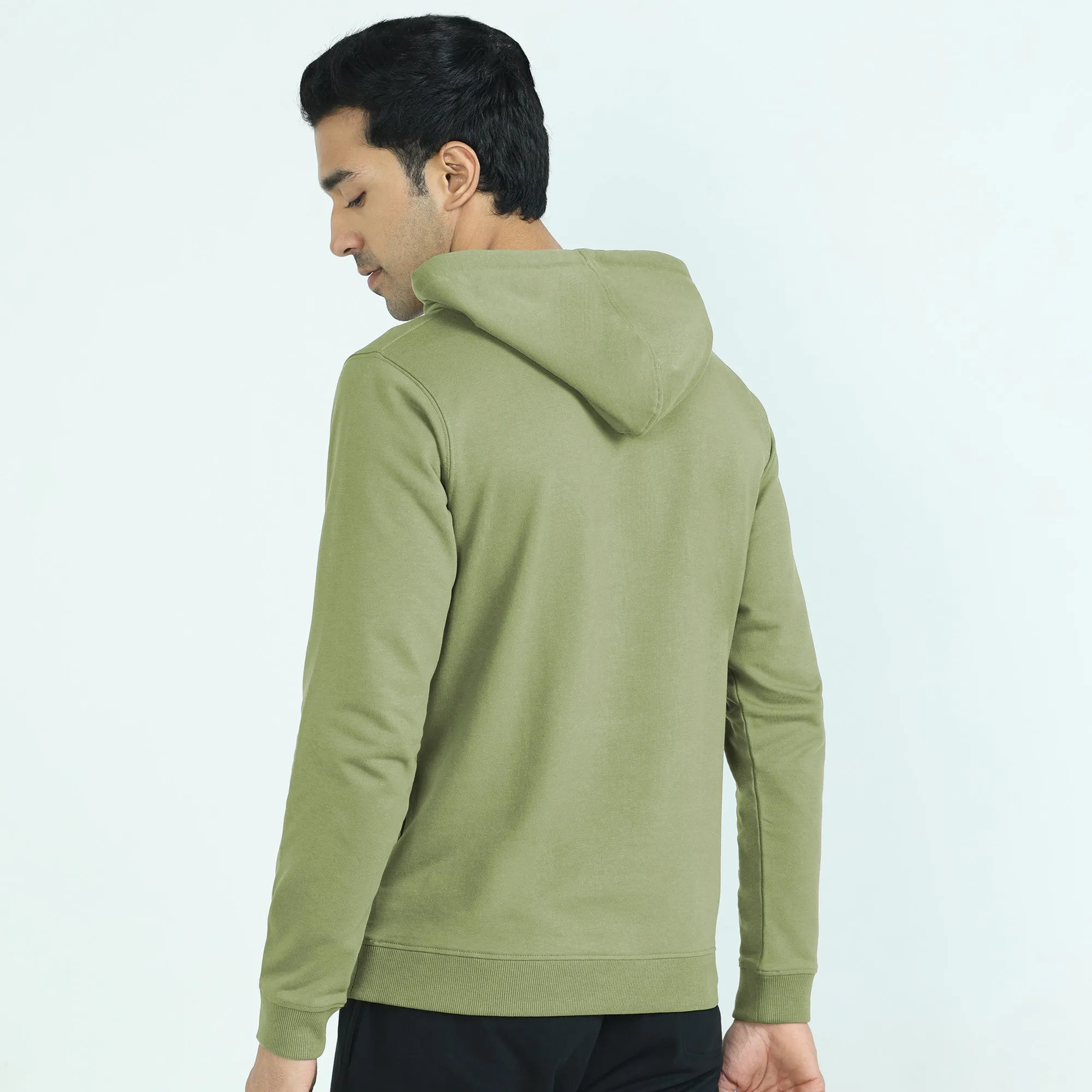 Cruze French Terry Cotton Hoodies Olive Green