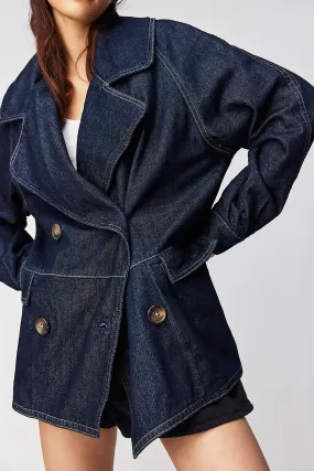 Denim Car Coat - Rinse Wash