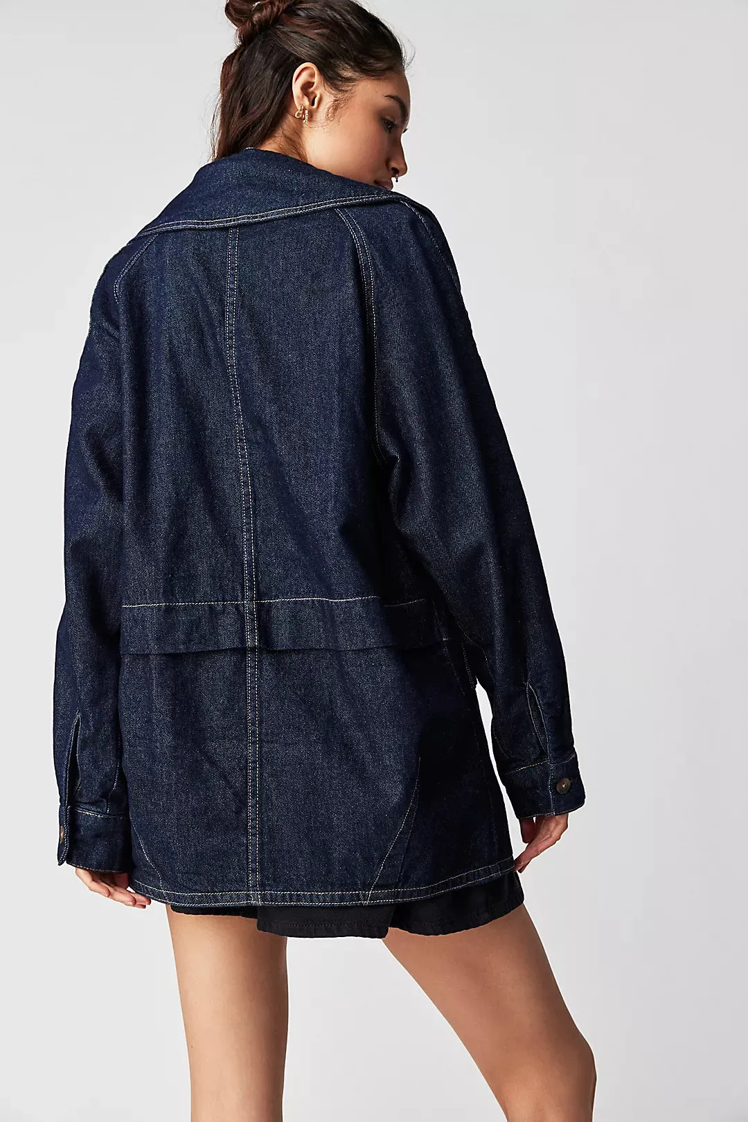 Denim Car Coat - Rinse Wash