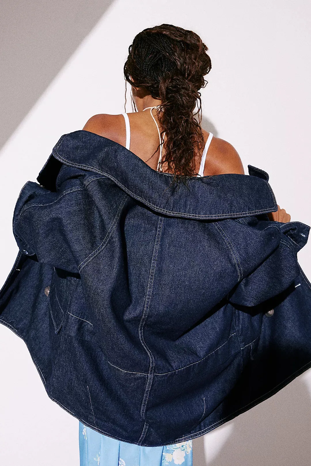 Denim Car Coat - Rinse Wash