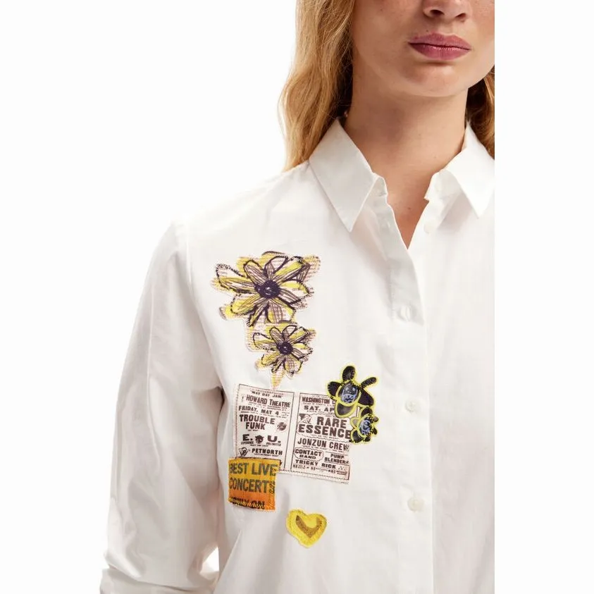 Desigual Newspaper Patch Botton Down Shirt