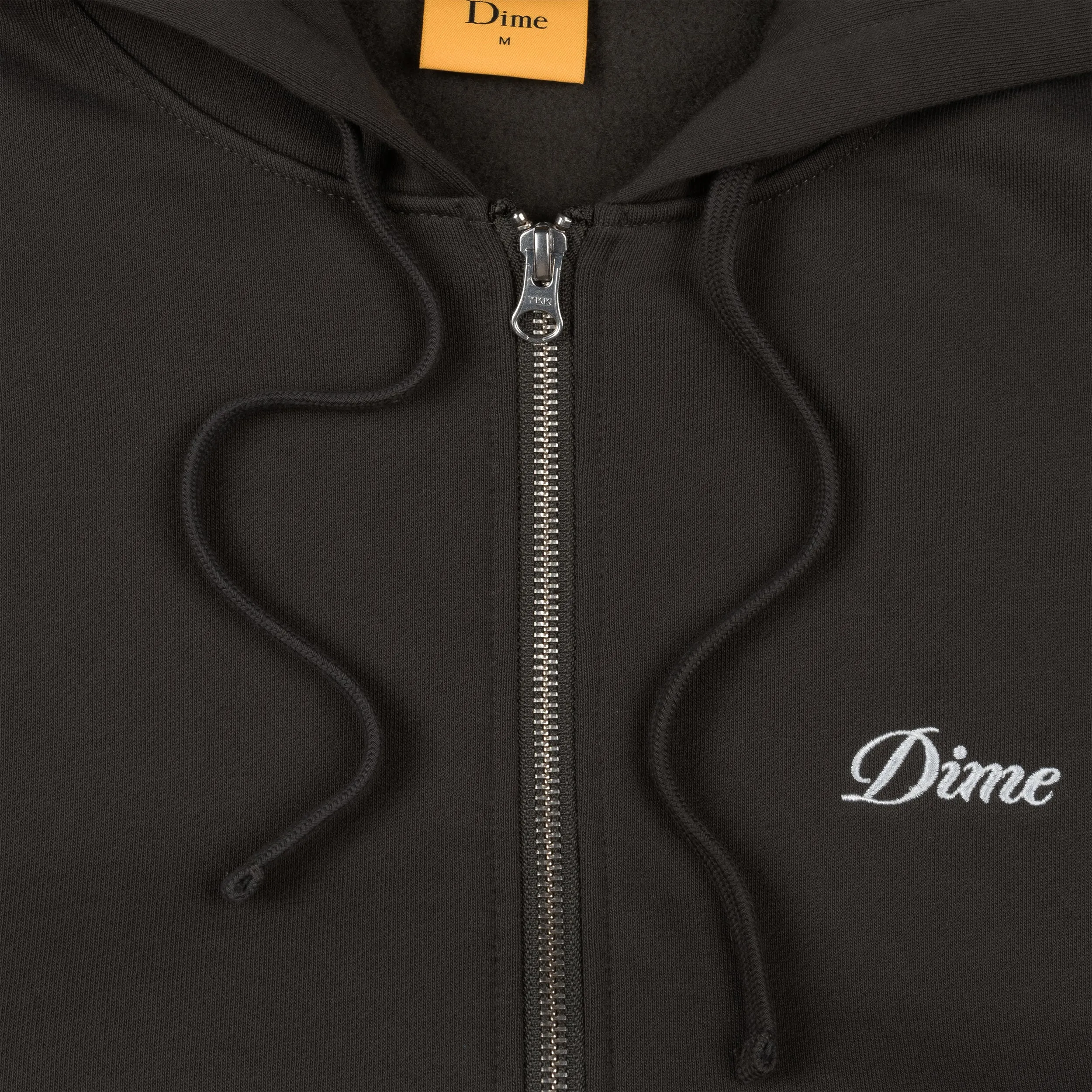 Dime Cursive Zip Hoodie Vintage Black