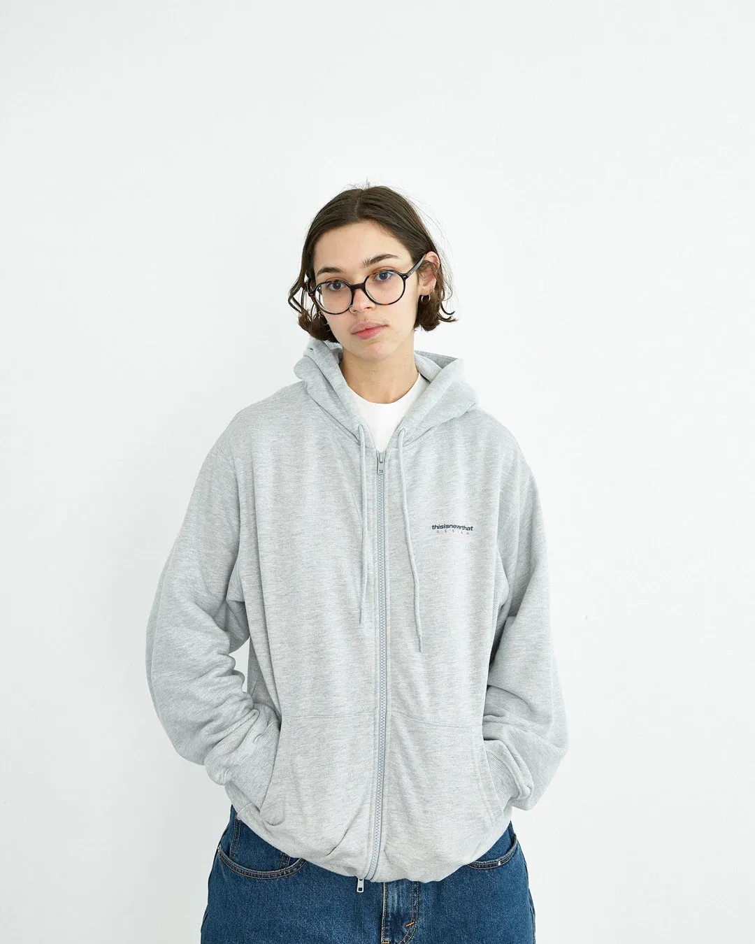 DSN-Logo Zip Hoodie - Heather Grey