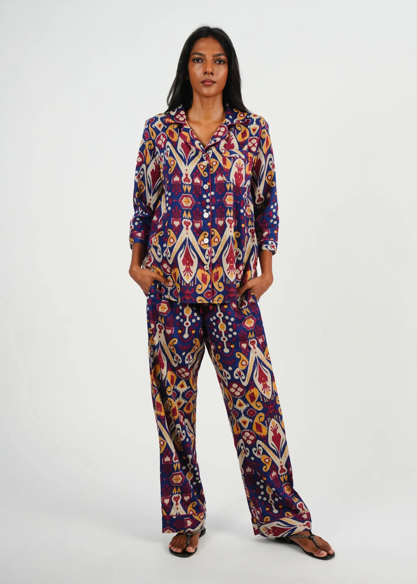 Ela 3/4 Sleeve PJ set - Majorelle Bazaar