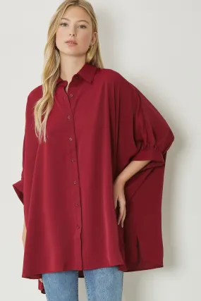 entro Button Down 3/4 Sleeve Blouse