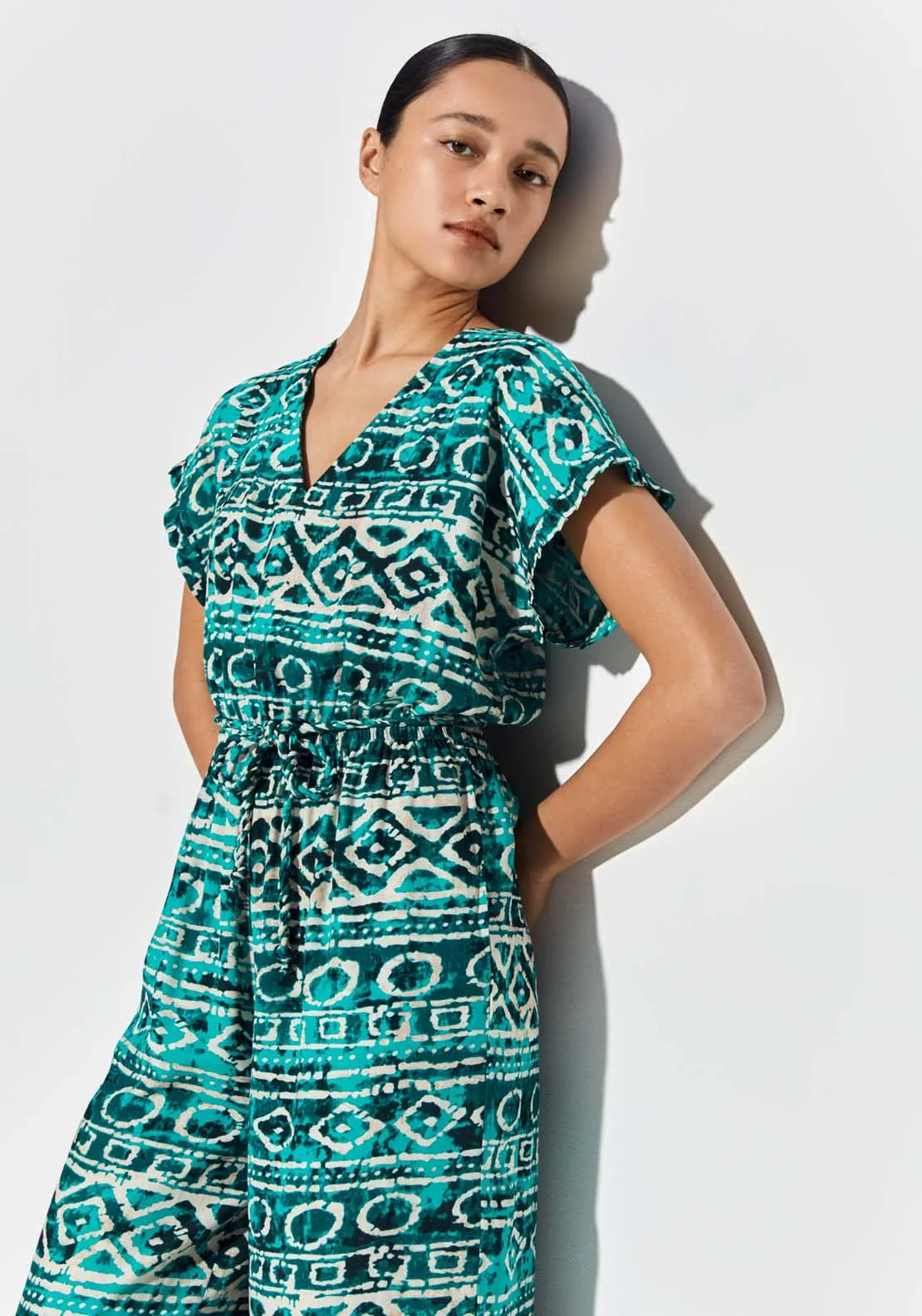 Ethnic-print jumpsuit