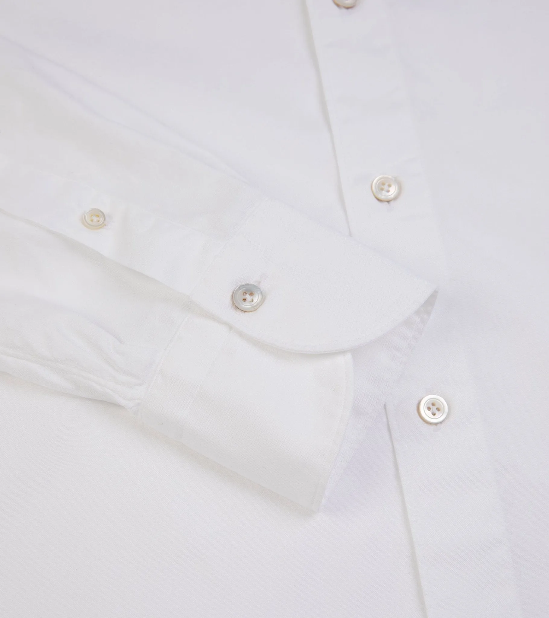 Finamore Gaeta Classic Cotton Leonardo Button Down Sport Shirt: Fine Oxford White