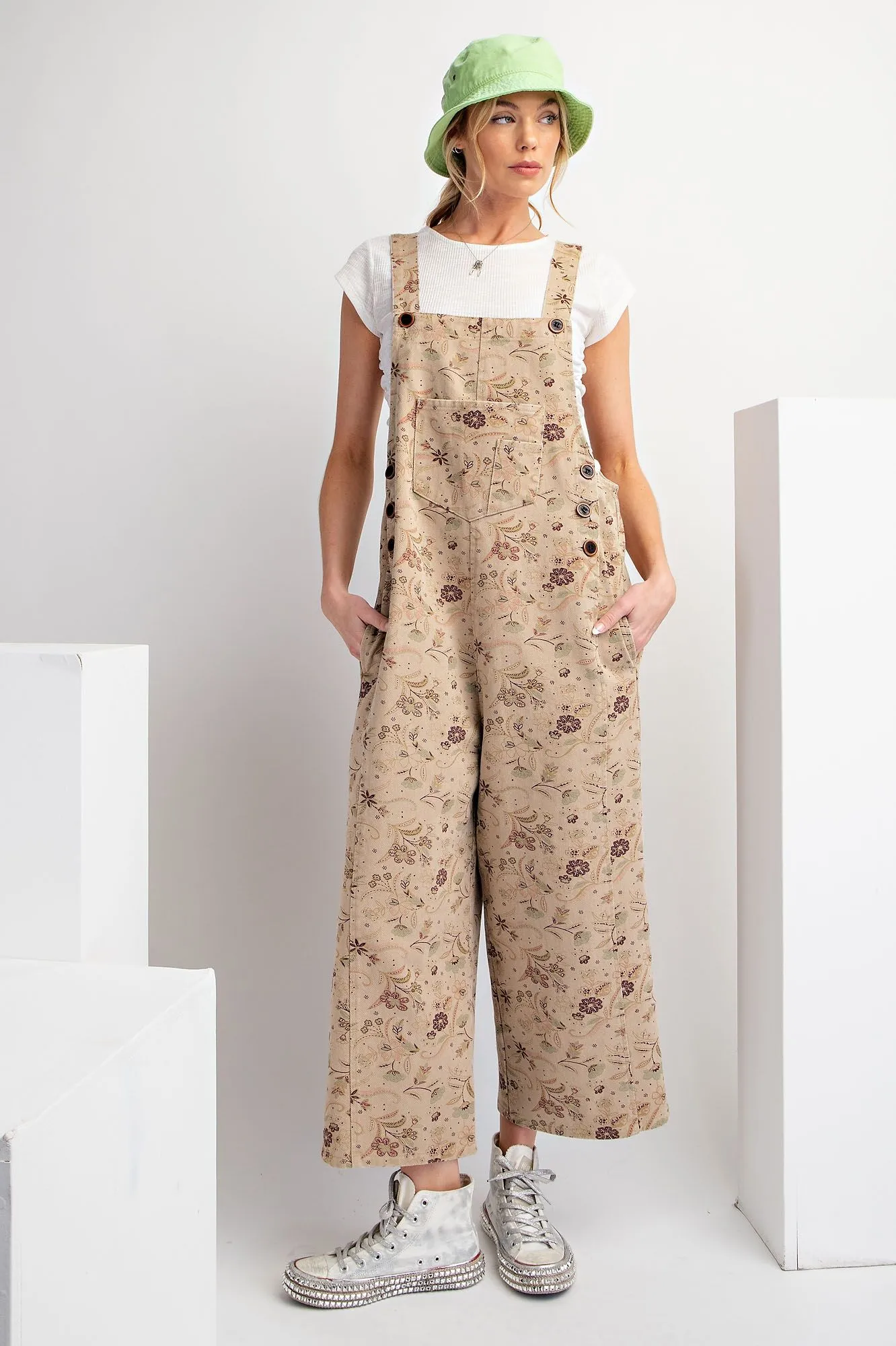 Floral Twill Jumpsuit