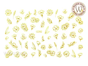 Flower Adhesive Nail Art Sticker - 1 pc (G-282)