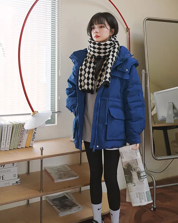 Gillian Blue Hooded Down Puffer Coat