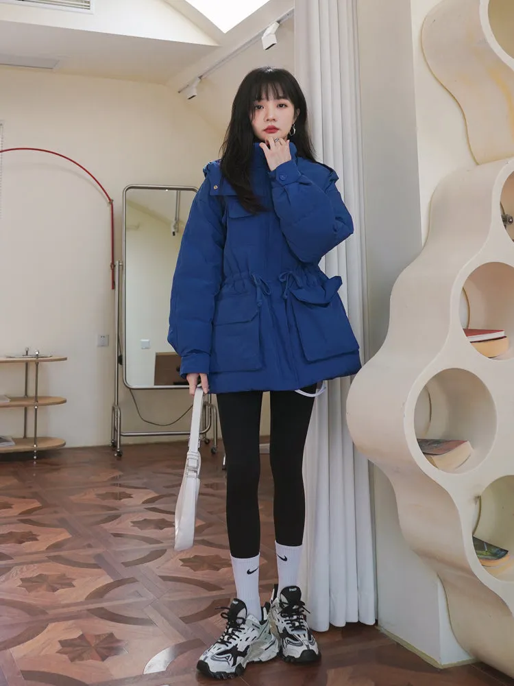 Gillian Blue Hooded Down Puffer Coat