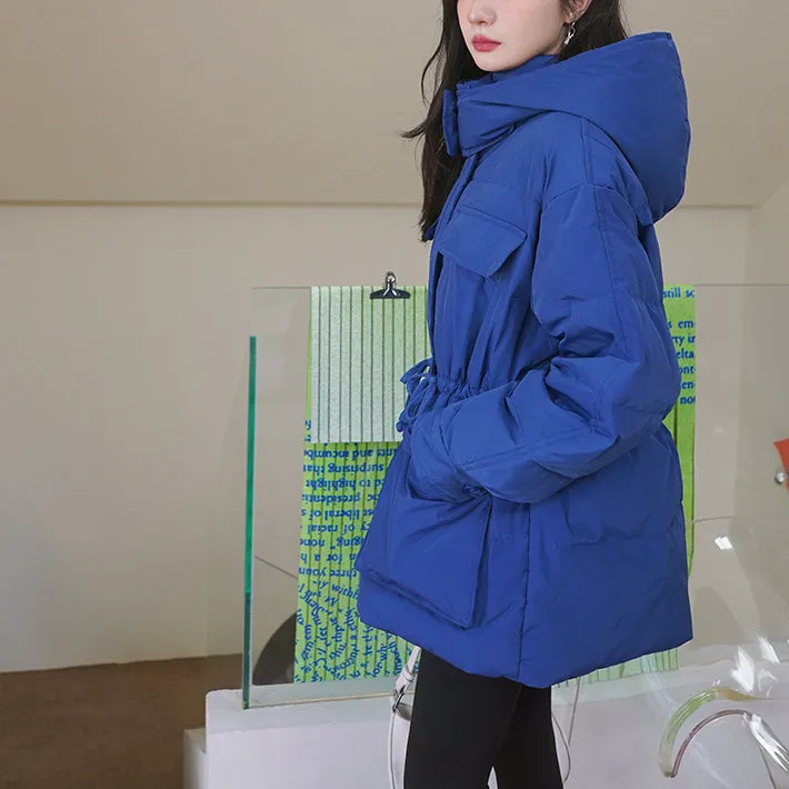 Gillian Blue Hooded Down Puffer Coat