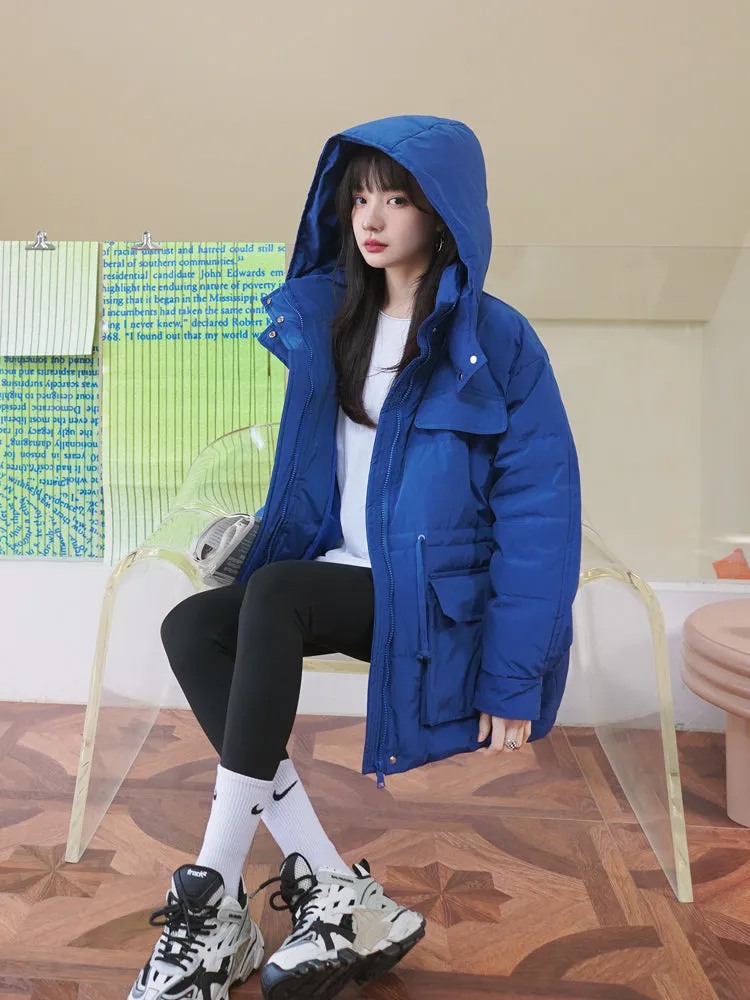 Gillian Blue Hooded Down Puffer Coat