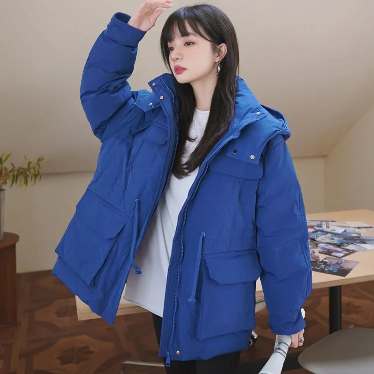 Gillian Blue Hooded Down Puffer Coat