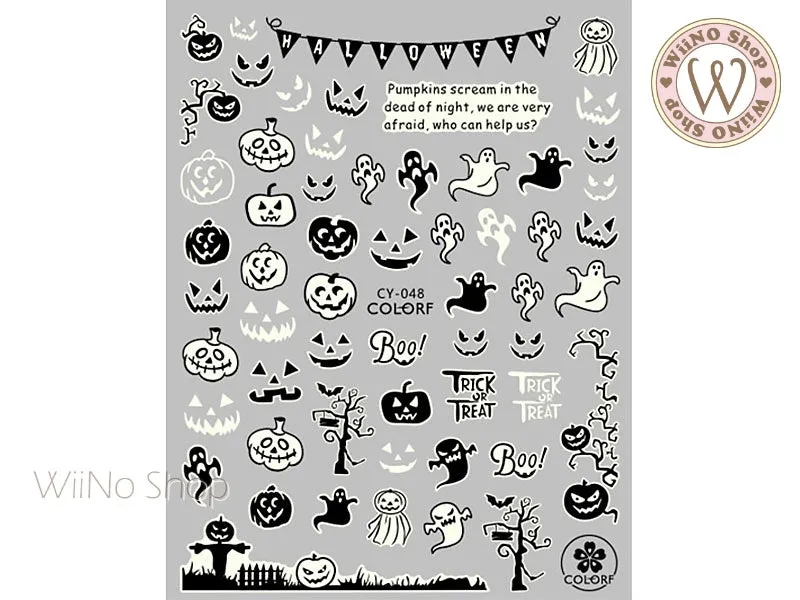 Glow in the Dark Halloween Adhesive Nail Art Sticker - 1 pc (CY-048)