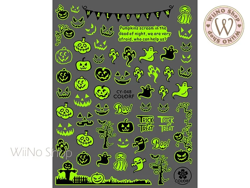 Glow in the Dark Halloween Adhesive Nail Art Sticker - 1 pc (CY-048)