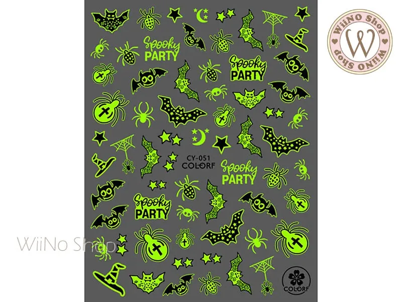 Glow in the Dark Halloween Adhesive Nail Art Sticker - 1 pc (CY-051)