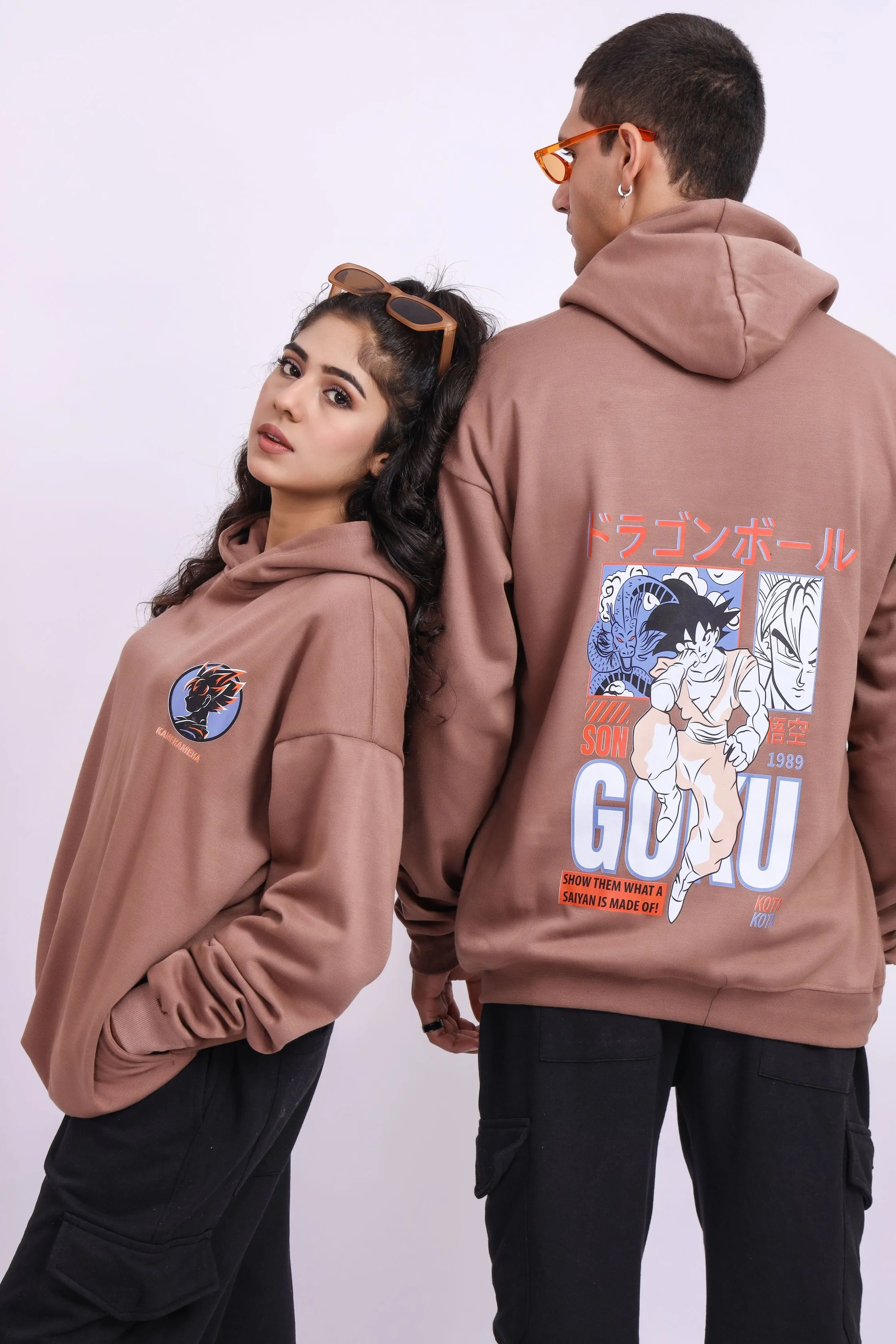 GOKU Brown Oversized Hoodie