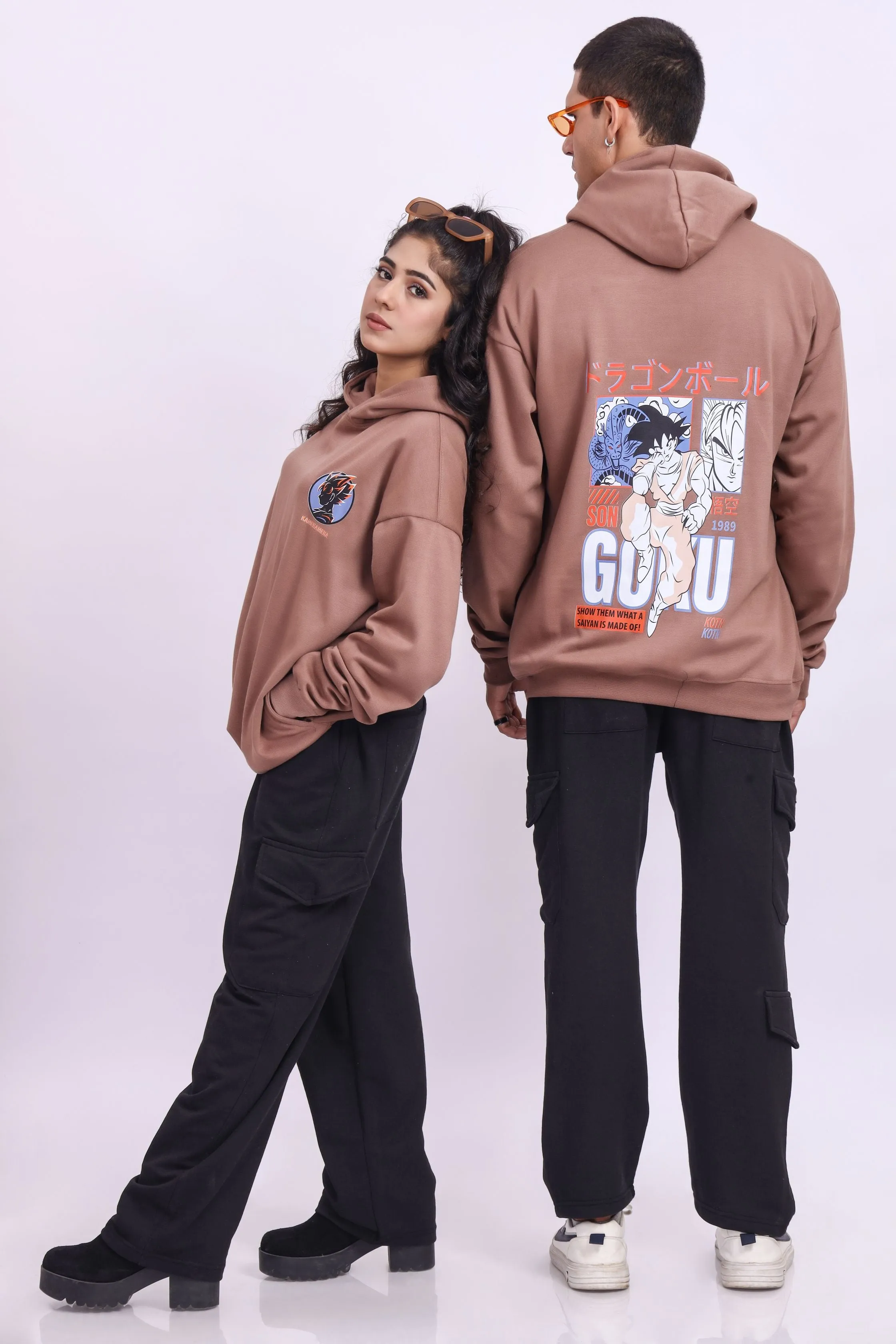 GOKU Brown Oversized Hoodie